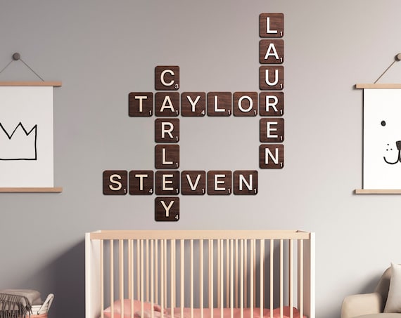Scrabble tiles wall art, Lastname wood Sign, Family Wall Art, scrabble wall art Decor, Letter tiles wall decor, 3D Wall Decor, Housewarming