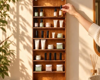 Wooden Tiered Display Stand, Cosmetics Organizer, Retail Shelf, Countertop Holder