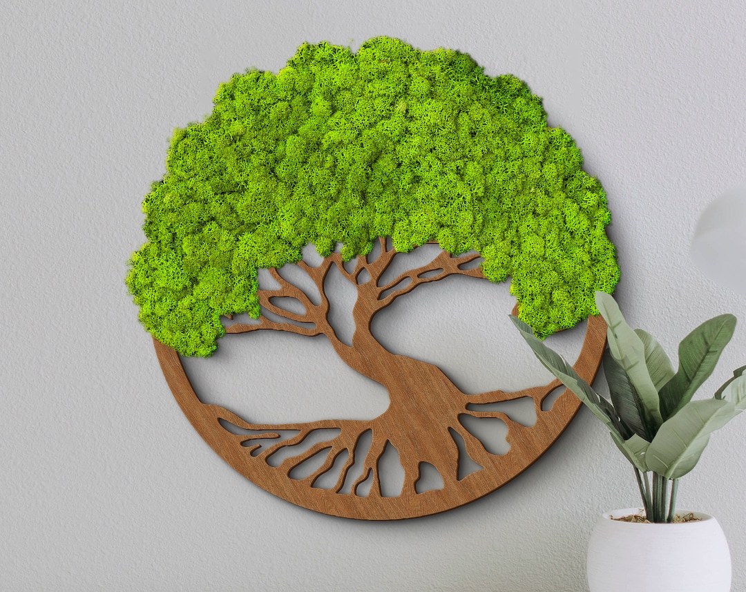 Moss Tree of Life Wall Art, Preserved Moss Art, Natural Dried Moss Wall Art, Tree of Life, Tree