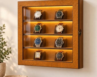 Watch Display Case, Men’s Timepiece Organizer, Display for Collectibles
