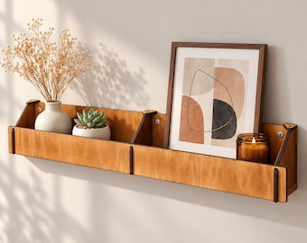 Floating Shelves, Modern Wall Shelf, Minimalist Plywood Storage Ledge