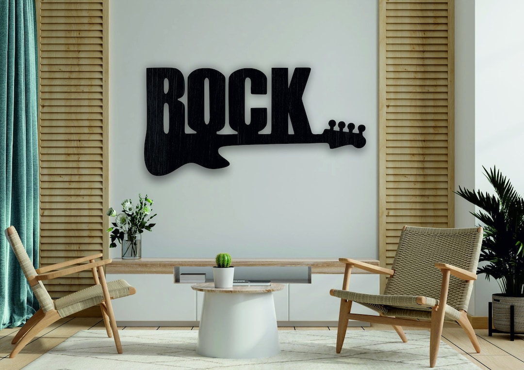 Rock Music Wooden Wall Decor Rock Wall Art Rock and Roll Etsy