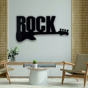 Rock Music Wooden Wall Decor, Rock Wall Art,  Rock And Roll Home Decor, Custom Rock Rock And Roll Music Metal Wall Art