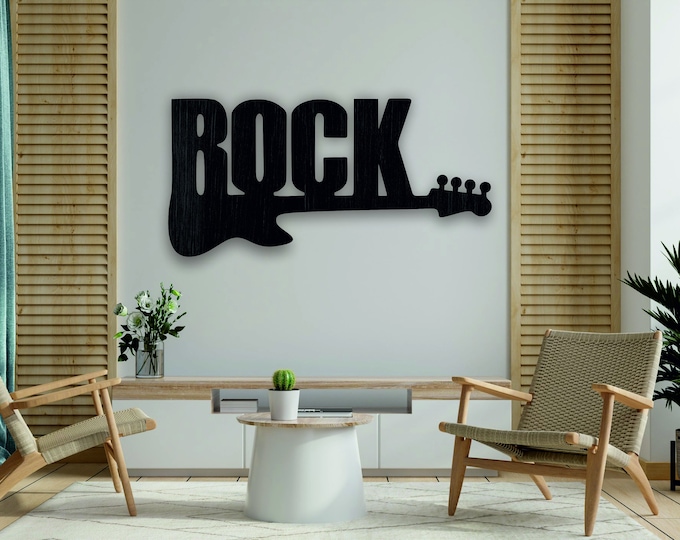 Rock Music Wooden Wall Decor, Rock Wall Art, Rock and Roll Home Decor ...