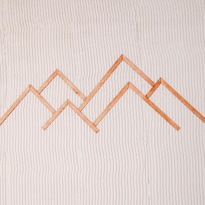 Mountains Wood Wall Art, Mountain Wall Panels Decor, Minimalistic Geometric Mountains panels, Modern Wood Wall Art, Above the bed decor