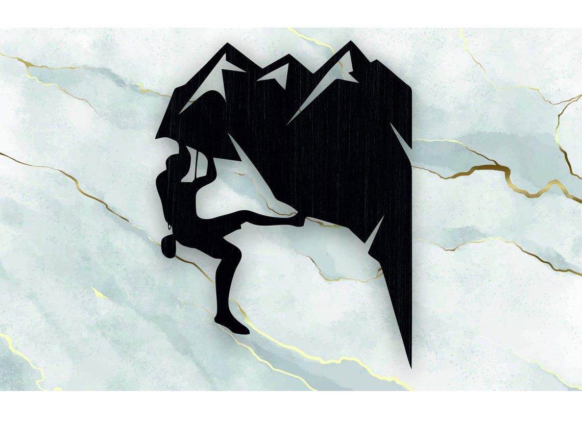 Rock Climber Wood Wall Art Climbing Wall Decor Adventure Etsy
