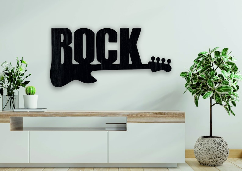Rock Music Wooden Wall Decor Rock Wall Art Rock and Roll Etsy