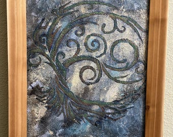 Original Texturized Acrylic Painting Tree of Life
