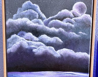 Moon over Water acrylic painting