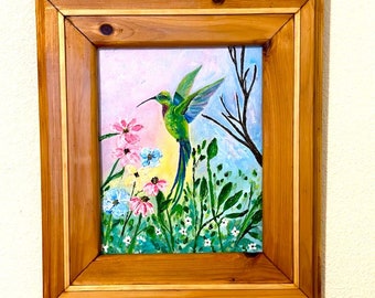 Hummingbird Acrylic Painting-original
