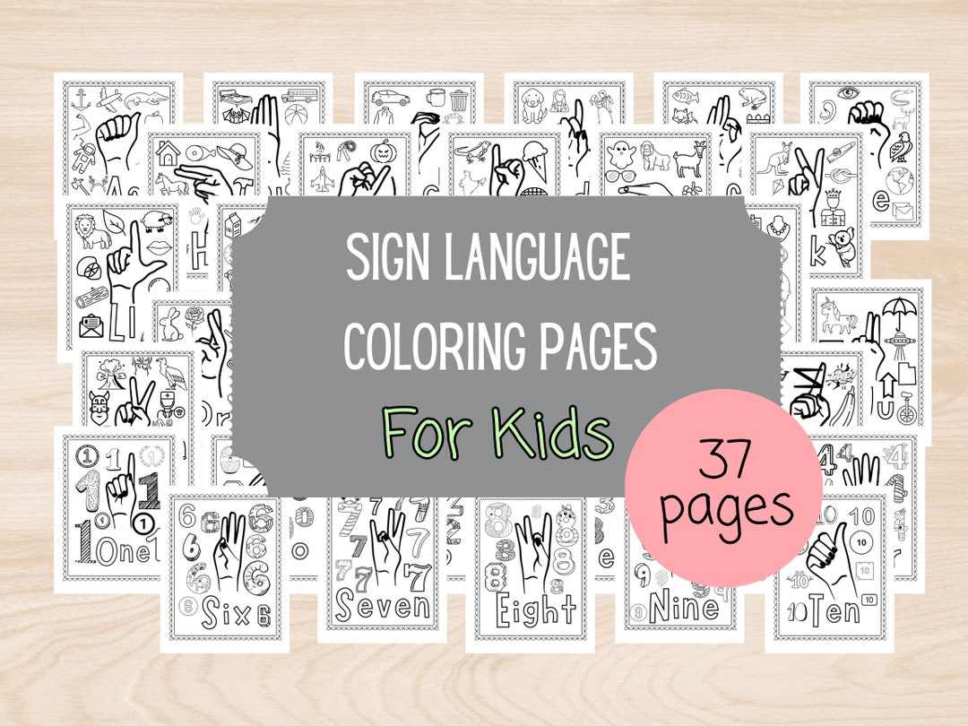 American Sign Language Themed Coloring - Il 1080xN.5679369368 Et8y 