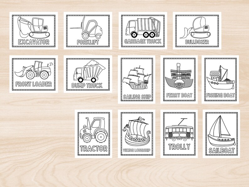 Transportation Coloring Pages. Cars, Trucks, Planes, Boats ...