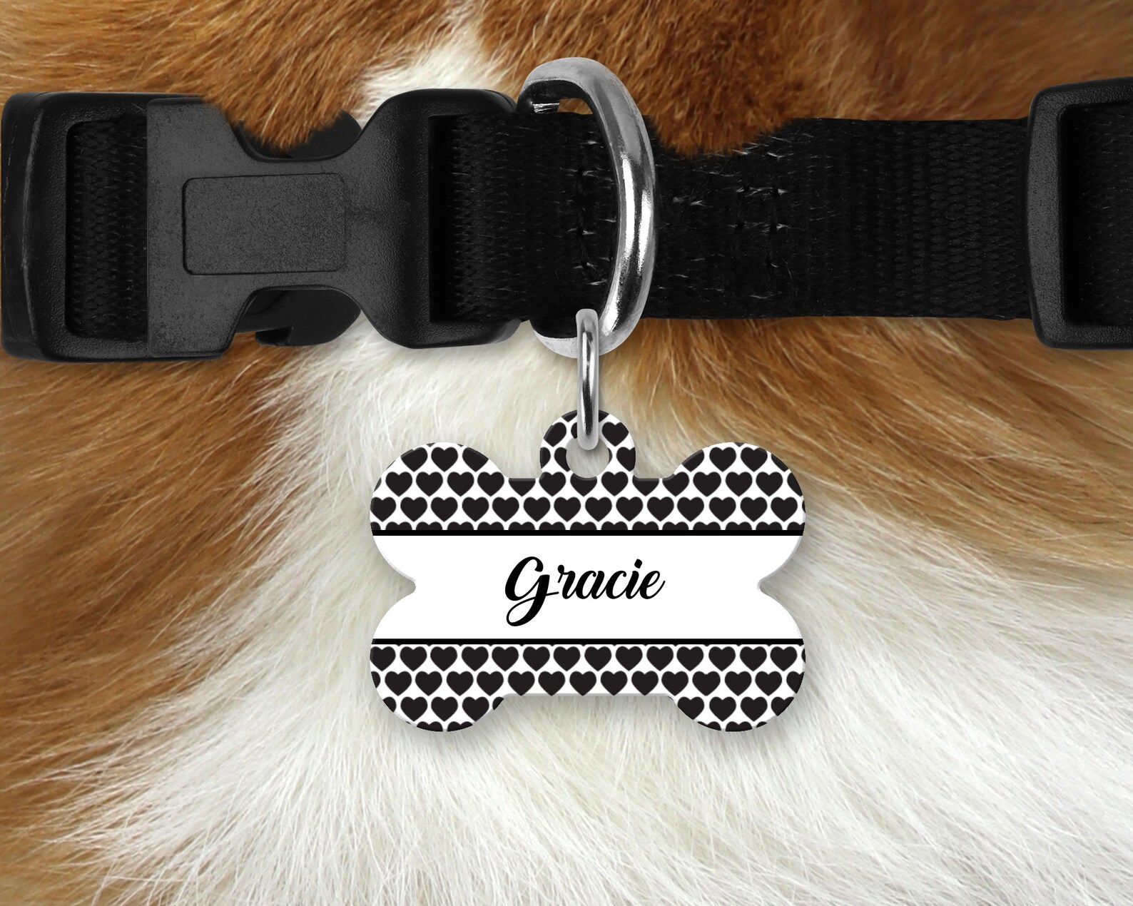 Custom 2sided dog bone name tag. Pet ID tag. sublimation dye Etsy