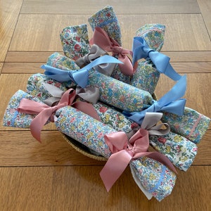 Liberty Print reusable zero waste fabric luxury ‘fill your own’  floral fabric crackers - perfect for Christmas