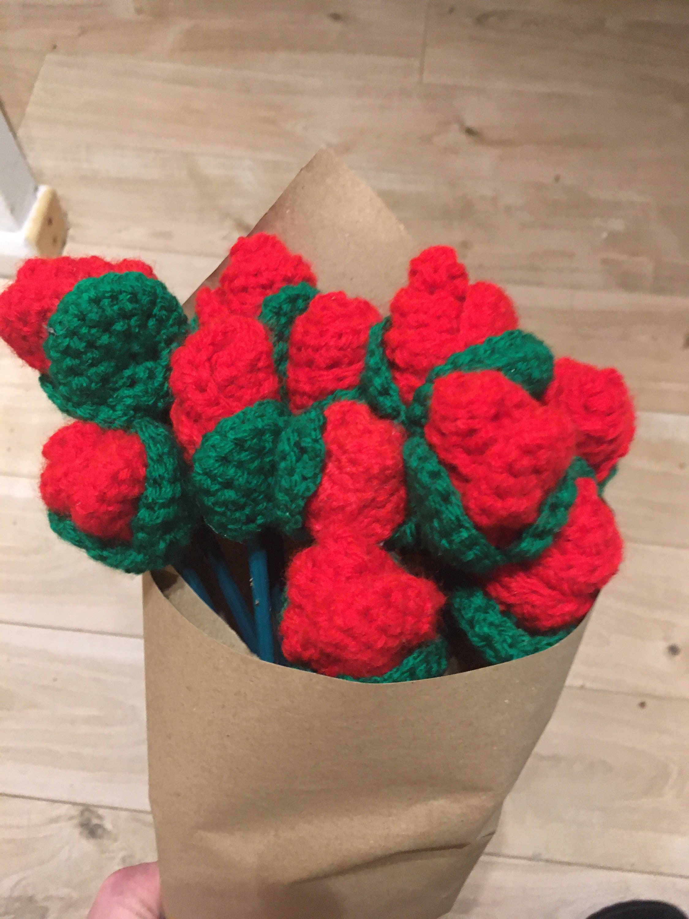 Single Red Rose Crochet Flower Gift for Girlfriendapology Etsy