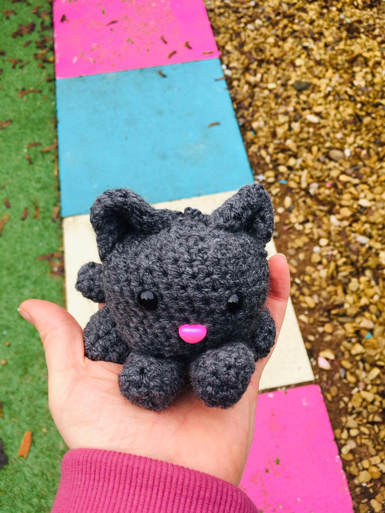 Tiny crochet kitty cat toy collectible super cute pet. Gift Etsy.de