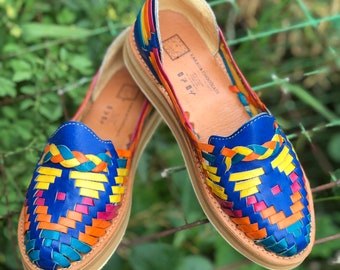 Mexican huarache sandal. Artisanal shoes. Traditional Mexican Leather Shoes. Boho sandals. Mexican Leather flats. Huarache de piel