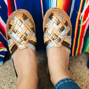 Mexican huarache sandal. Artisanal shoes. Traditional Mexican Leather flats. Boho sandals. Mexican Leather shoes. Huarache de piel image 4