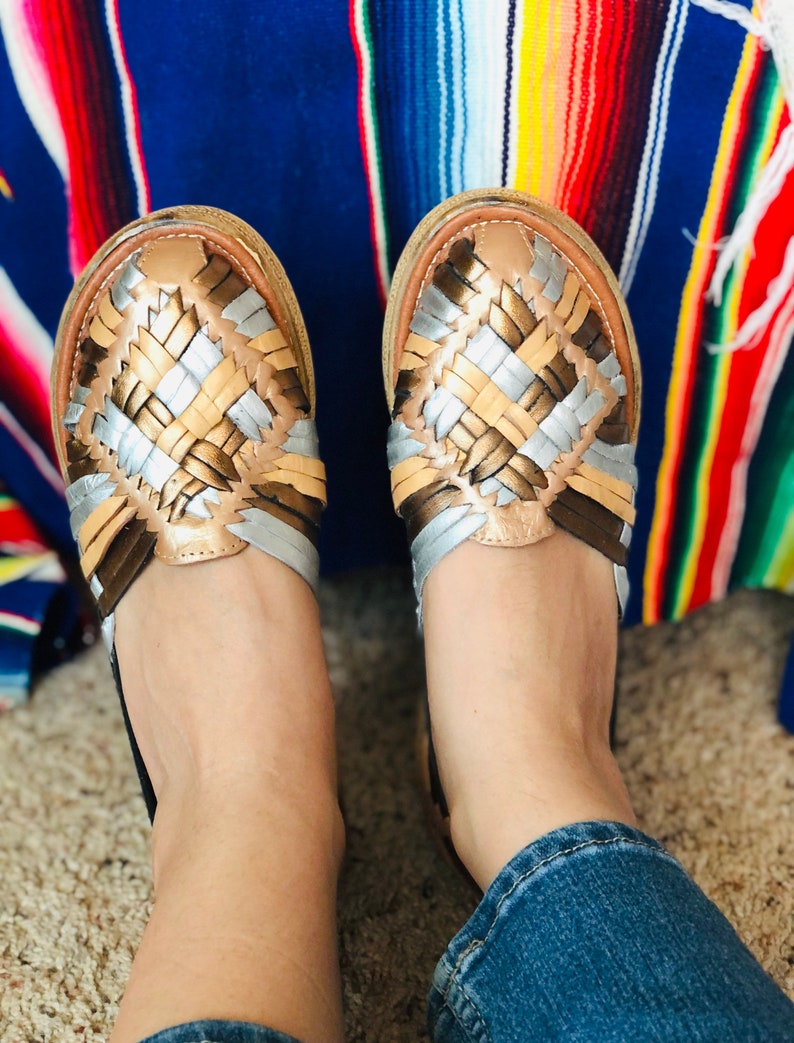 Mexican huarache sandal. Artisanal shoes. Traditional Mexican Leather flats. Boho sandals. Mexican Leather shoes. Huarache de piel image 4
