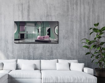 White Original Artwork Fine Art Print Abstract Print Bohemian Decor Removable Wallpaper Abstract Wallpaper Square #1 Wallpaper Grey