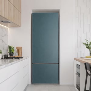 Dark Sea Color Refrigerator Decal, Turquoise Fridge Wrap Sticker, Kitchen Stickers, Dining-Room Decoration