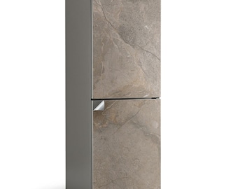 Sticker pour frigo motif pierre naturelle, couvre-porte de réfrigérateur gris, sticker amovible, cadeau de pendaison de crémaillère