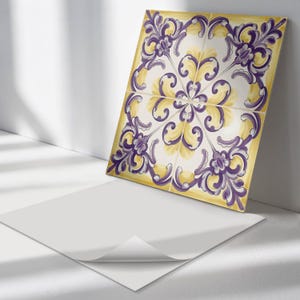 Tile Ornaments Tile Stickers, Yellow Peel and Stick Tiles, Tile Stickers, Texture PVC Wall Tiles, Bathroom Tile Stickers