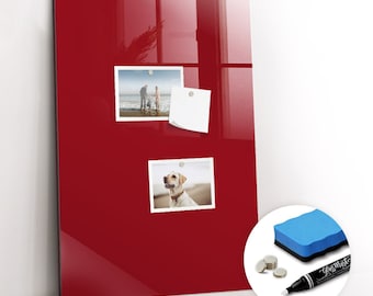 Red Colour Magnetic Board, Wall Organizer, Red Mood Board, Wall Organizer Solid Color, Marker + Sponge