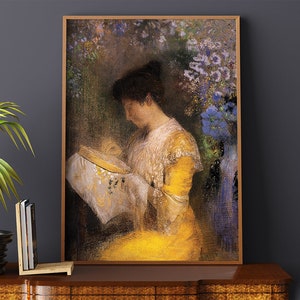 Arthur Fontaine by Odilon Redon #134 Reproduction Prints, Masterpiece Classic, Retro Prints, Brown, Yellow, Fine Art Print, Museum Prints