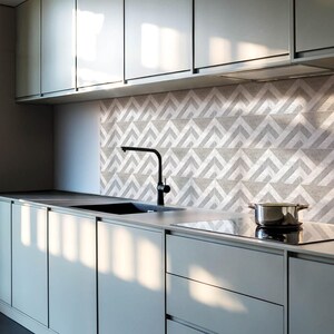 Geometric Pattern In Tiles PVC Wall Tiles, Gray Tile Stickers, Peel and Stick Tiles, Texture Tile Stickers, Bathroom Tile Stickers