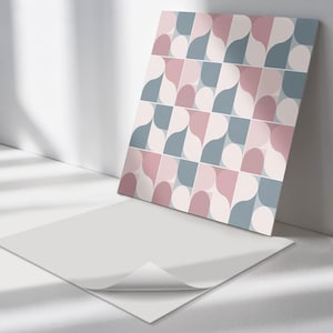 Abstract Geometric Pattern PVC Wall Tiles, Pink Tile Stickers, Self Adhesive Tiles, Texture Tile Stickers, Wall Tile Stickers