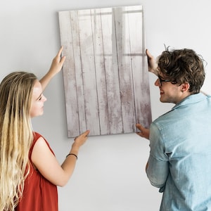 Wooden Planks Magnetic Board, Command Center, White Display Board, Wall Organizer Nature Pattern, Dry Erase Marker