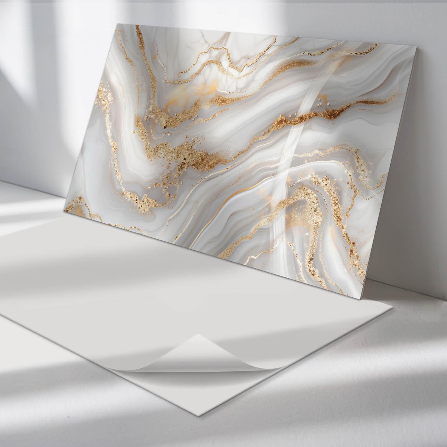Sticker Decorative Panel Abstract Waves With Details Panel Stickers, Creamy Peel and Stick ...