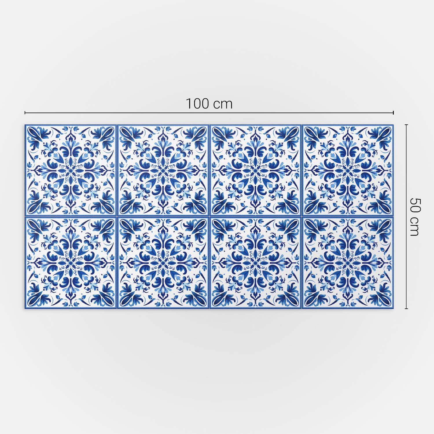 Sticker Decorative Panel Floral in Symmetry Panel Stickers, Blue Self Adhesive Panels ...