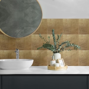 Abstract Background Texture PVC Wall Tiles, Yellow Tile Stickers, Peel and Stick Tiles, Texture Tile Stickers, Bathroom Tile Stickers