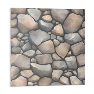 Pattern Of Stones PVC Wall Tiles, Beige Tile Stickers, Self Adhesive Tiles, Texture Tile Stickers, Wall Tile Stickers