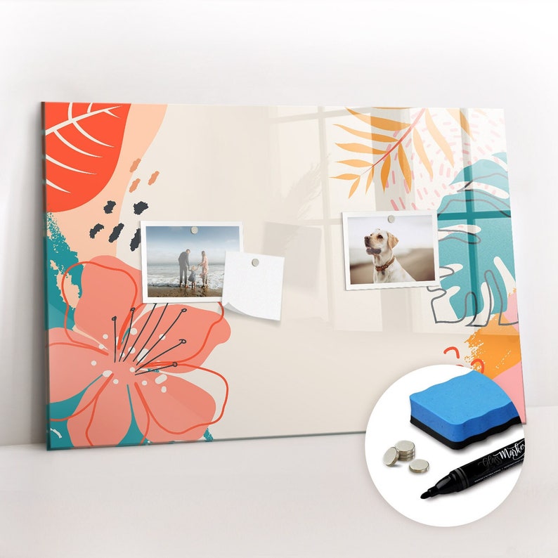 Hawaiian Plants Magnetic Board, to Do List for Wall, Multicolour ...