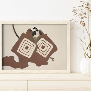 Samurai With Shields Japanese Art Kamisaka Sekka #241 Retro Poster, Beige, Brown, Art Reproduction, Fine Art Print, Retro Japanese Art