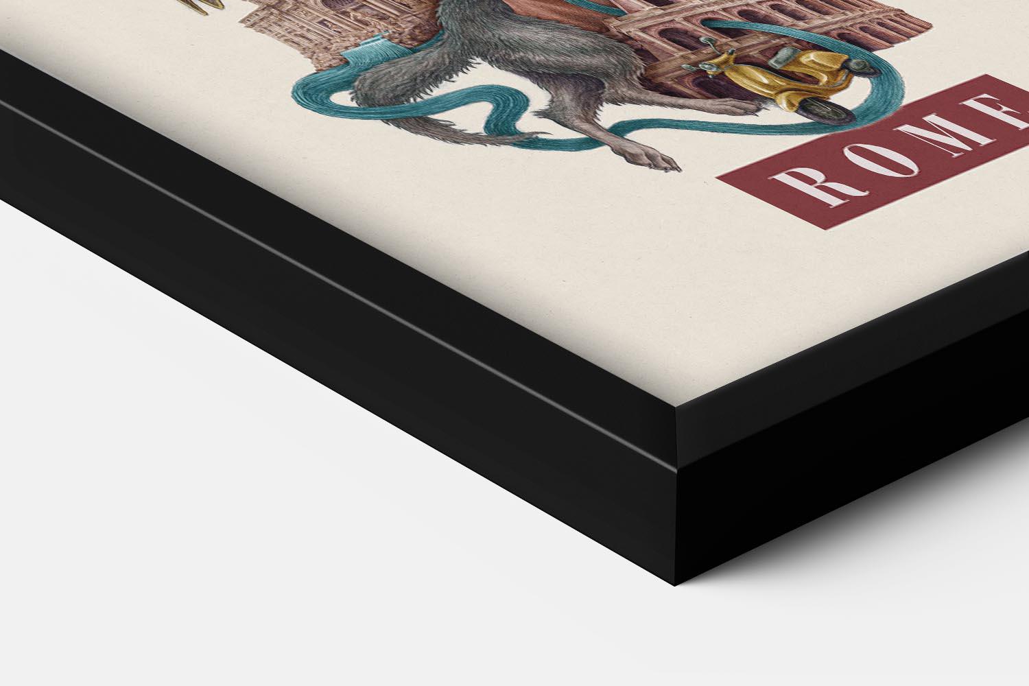 Rome Illustration in Frame, Rome City Wall Art, City Art Frame, Art ...