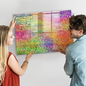 Tablero magnético de pared pintado, exhibición de fotos de pared, tablero de notas multicolor, lista de tareas para hacer con patrón de abstracción de pared, marcador + esponja