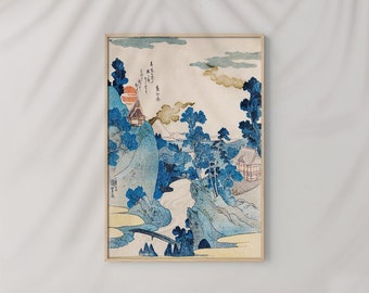 Arte japonés Fuji No Yukei de Utagawa Kuniyoshi #439 Cartel retro, azul, beige, arte japonés retro, arte de dibujo antiguo, cartel de Ukiyo