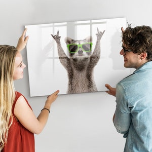 Pizarra magnética Saccid In Glasses, exhibición de fotos en la pared, tablero de notas multicolor, lista de tareas para la pared, patrón de animales, marcador + esponja
