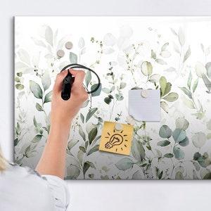 Plants Magnetic Board, Command Center, Green Display Board, Wall Organizer Flowers and plants, Dry Erase Marker