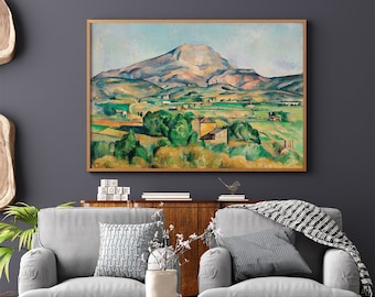 Reproducciones de la Mont Sainte Victoire de Paul Cezanne n.º 174, obras maestras clásicas, impresiones retro, verde, ámbar, pintura al óleo retro
