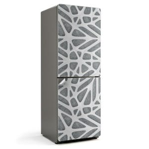 Abstract Openwork Pattern Refrigerator Decal, Gray Fridge Wrap Sticker, Kitchen Stickers, Dining-Room Decoration