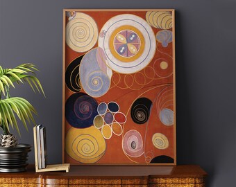 They Tens Mainstay IV de Hilma Af Klint n.° 95 Reproducciones de impresiones, obras maestras clásicas, impresiones retro, naranja, amarillo, pintura al óleo retro
