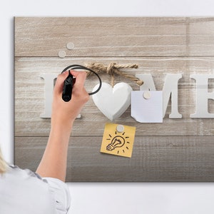 Pizarra magnética con inscripción de casa, lista de tareas para la pared, tablero de mensajes multicolor, tablero divertido para exhibir fotos en la pared, marcador + esponja
