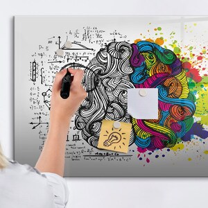 Brain Abstraction Magnetic Board, To Do List For Wall, Multicolour Message Board, Photo Wall Display Abstraction Pattern, Marker + Sponge