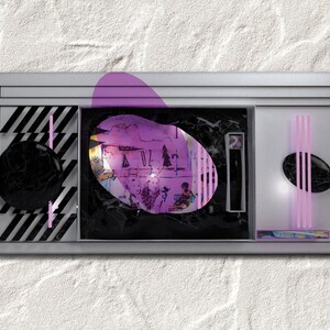 Modern Wall Design, Sound of dream #40 , Canvas Art, Contemporary Art, Canvas Wall Art, Flat Wall Decor, Abstract Print, Purple, Grey