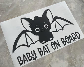 Baby Bat On Board Vinyl Car Decal | Vinyl Car Decal | Baby Bat | Baby On Board | Holographic Car Decal | Car Decal | Bumper Sticker